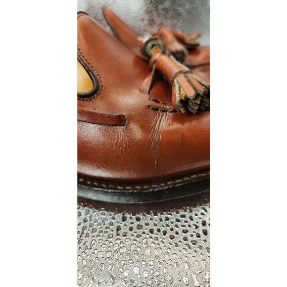 Alden Tassel Loafers 662 Shoes 8AA /B Brown Calfskin Pre-owned See Pictures main image 4